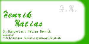 henrik matias business card